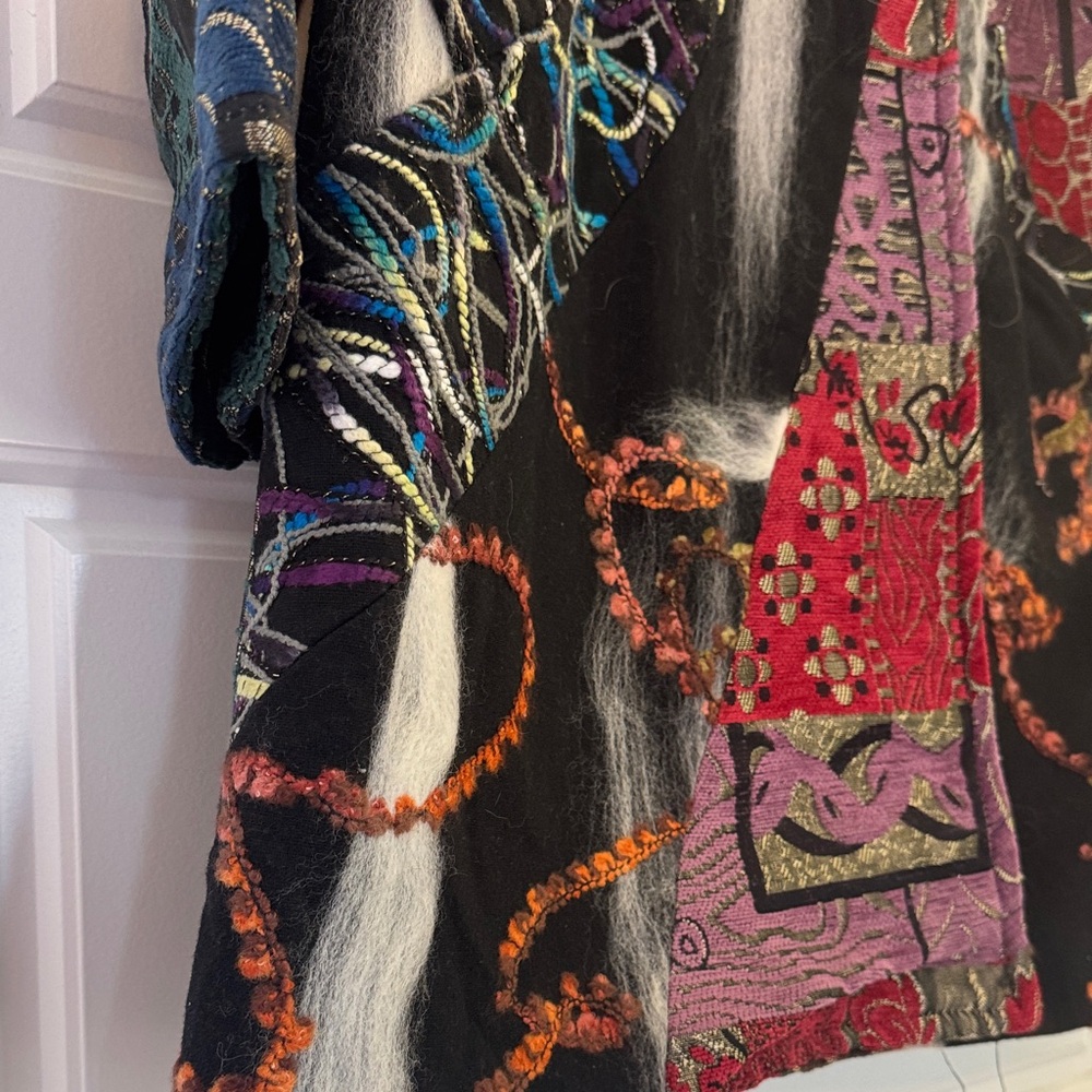 Elegant Multicolor Patchwork Cape NWT - image 3